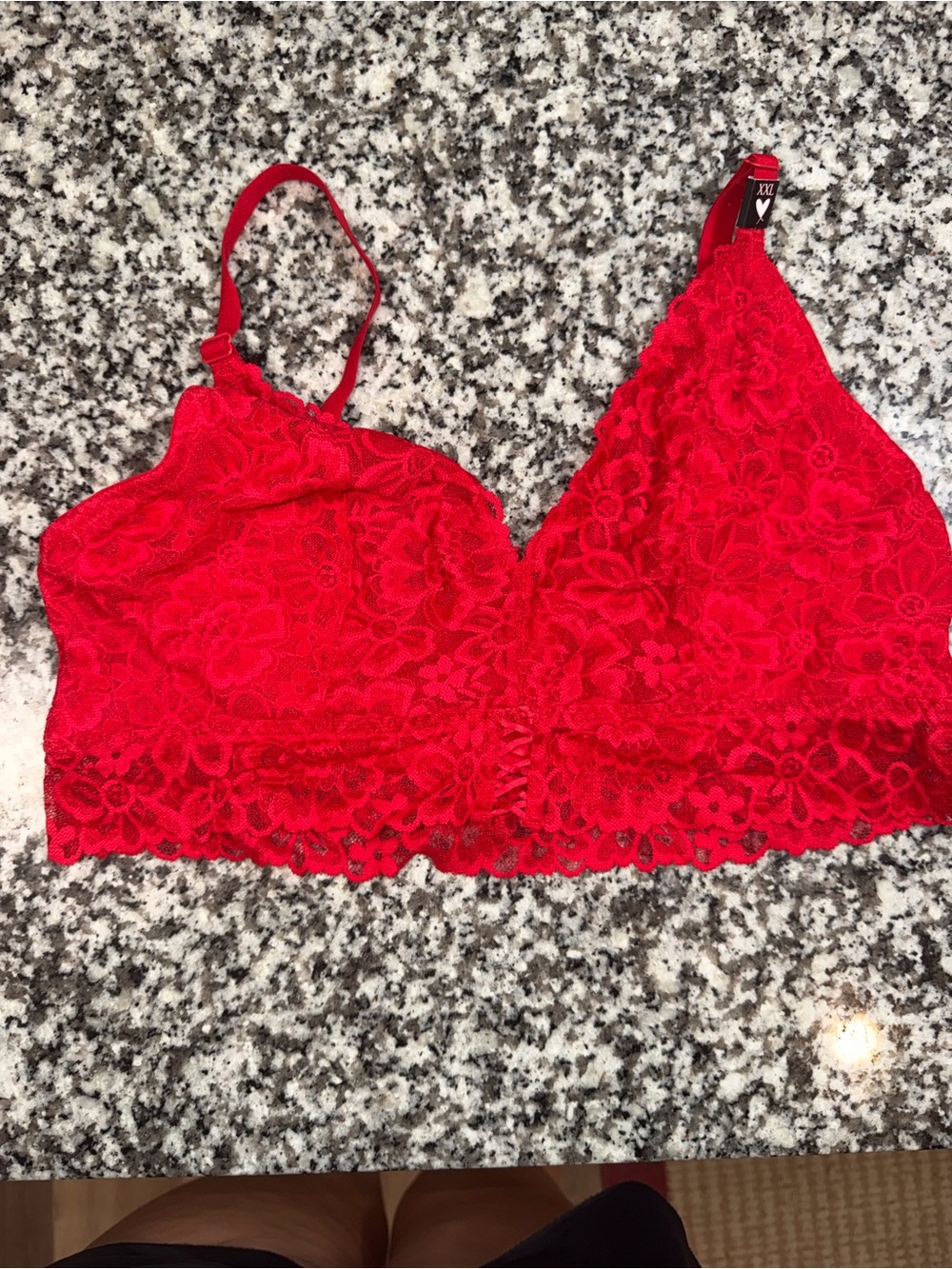 Red Lace Bralette - Women's Intimates